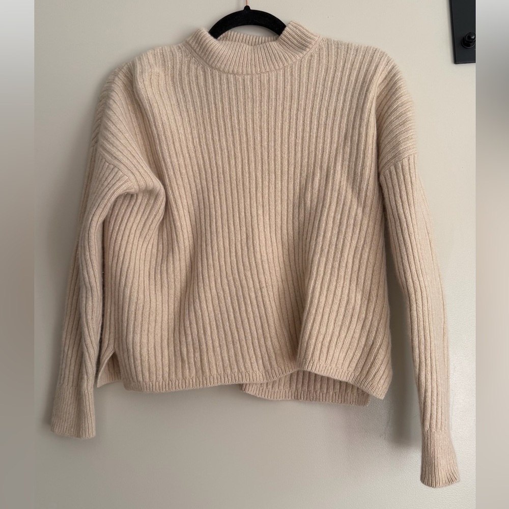 Madewell Beige Ribbed cashmere Sweater